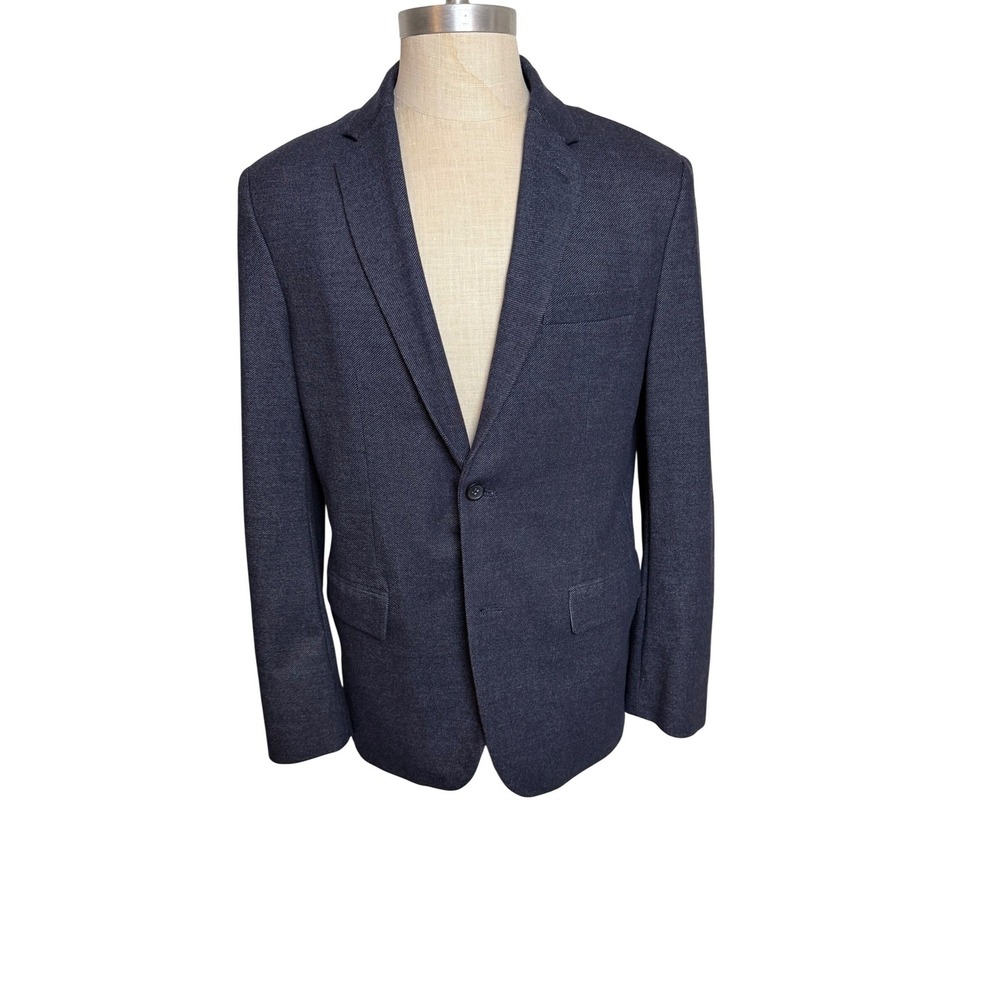 Banana‎ Republic Mens 42R Tailored Slim Fit Blazer Navy Blue Cotton Blend Jacket